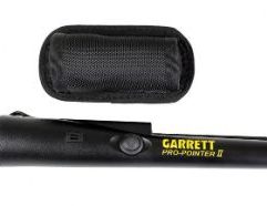 Garrett PRO-POINTER II Garrett Pro-Pointer II Pinpointer The World's Most Popular Pinpointer Just Got Better! From the trusted metal detecting experts at Garrett comes the new Pro-Pointer II! This top-quality pinpointer is packed with all-new features such as a lost pinpointer alarm, auto shut-off, a molded lanyard attachment clip, increased durability and sensitivity, and faster re-tuning capability to quickly eliminate feedback from mineralized soil, saltwater, and other environmental factors. Don’t waste your time and miss out on valuable coins and other treasures—equip yourself with this Pro-Pointer II and get hunting! Pinpoint Tip Detection LED Light for Low Light Uses 360° Side Scan Detection Area Scraping Blade for Searching Soil Increased Durability and Sensitivity Proportional Audio / Vibration Pulse Rate Target Indicators Water Resistant : The Pro-Pointer II Can be Washed in Running Water or Used in the Rain Automatic Tuning : Microprocessor Circuitry Insures Maximum Sensitivity with No Tuning Necessary Lost Pinpointer Alarm : After 5 Minutes without a Button Press, the Pro-Pointer II will Begin to Emit Warning Chirps for 60 Minutes Auto-Off Feature : After 60 Minutes (one hour) of Warning Chirps, the Pro-Pointer II will Power Off Automatically to Save Battery Life Lanyard Attachment Clip : Now Molded into the Outer Shell to Attach the Pro-Pointer II to your Belt, Digging Pouch or Metal Detector (attachment ring not included)
