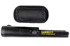 Garrett PRO-POINTER II Garrett Pro-Pointer II Pinpointer The World's Most Popular Pinpointer Just Got Better! From the trusted metal detecting experts at Garrett comes the new Pro-Pointer II! This top-quality pinpointer is packed with all-new features such as a lost pinpointer alarm, auto shut-off, a molded lanyard attachment clip, increased durability and sensitivity, and faster re-tuning capability to quickly eliminate feedback from mineralized soil, saltwater, and other environmental factors. Don’t waste your time and miss out on valuable coins and other treasures—equip yourself with this Pro-Pointer II and get hunting! Pinpoint Tip Detection LED Light for Low Light Uses 360° Side Scan Detection Area Scraping Blade for Searching Soil Increased Durability and Sensitivity Proportional Audio / Vibration Pulse Rate Target Indicators Water Resistant : The Pro-Pointer II Can be Washed in Running Water or Used in the Rain Automatic Tuning : Microprocessor Circuitry Insures Maximum Sensitivity with No Tuning Necessary Lost Pinpointer Alarm : After 5 Minutes without a Button Press, the Pro-Pointer II will Begin to Emit Warning Chirps for 60 Minutes Auto-Off Feature : After 60 Minutes (one hour) of Warning Chirps, the Pro-Pointer II will Power Off Automatically to Save Battery Life Lanyard Attachment Clip : Now Molded into the Outer Shell to Attach the Pro-Pointer II to your Belt, Digging Pouch or Metal Detector (attachment ring not included)