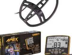 Garrett ACE Apex Metal Detector with 8.5” x 11” Multi-Flex DD Raider Coil and Wireless Headphones This ACE Apex from Garrett has been upgraded with a 8.5" by 11" Raider coil to find even more treasure. The ACE Apex is a great multi-frequency metal detector for beginner detectorists because it is simple to use and comes with many ready-to-go settings. The multi-frequency functionality allows the user to select 1 of four different frequencies or two all frequency modes, one perfect for land hunting and one setting specific for hunting in saltwater beaches. With the waterproof coil and a rainproof control box, you can take this out in all weather and treasure hunt along the surf. Two separate coin modes allow you to narrow your search. The U.S. coin setting even displays whether you may be about to unearth a quarter or a penny with coin icons beneath the notch pattern upper scale. The Apex will certainly help up your detecting game. Selection Modes: Zero Discrimination Mode (All metal) Jewelry Mode Custom Mode Relics Mode Coins Mode US Coins Mode Pinpoint Mode (When Pinpoint button is pressed)