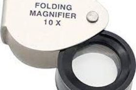 10x Economy Magnifier - EL8 Durable Aluminum 10x power lens folds neatly into attached casing which doubles as a handle. Pocket sized for added convenience.
