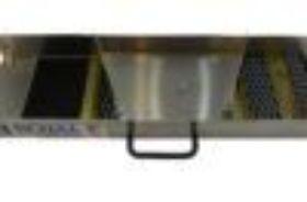 Royal 30″ COMPACT SLUICE BOX .063” Aluminum 30” Long x 7” Wide x 2.5” Tall 5 Zinc Plated Riffles (Gold Coloring) NEW deep V Ribbed Rubber Matting for Quick Gold ID Removable flare stores neatly inside Sluice 4” Black anodized carrying handle 3.7 lbs.