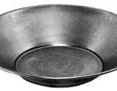 Keene's - 8 Inch Steel Gold Pan The next step up in size for our steel selection. This pan is just as rugged as its companions and holds the same improved design.