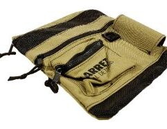 Garrett’s All Terrain Dig Pouch gives you the best of both worlds! Designed for water hunting, this rugged recovery bag has mesh drains screens—which automatically sift dirt from your finds while land hunting. Perfect for speed hunts at seeded rallies! The AT Dig Pouch also includes a Pro-Pointer holster, a small outer pocket for your best finds, an interior carabiner to secure rings, and two larger zippered pockets to separate your treasure from trash. Extended belt to fit all sizes. Let your treasure adventure begin!